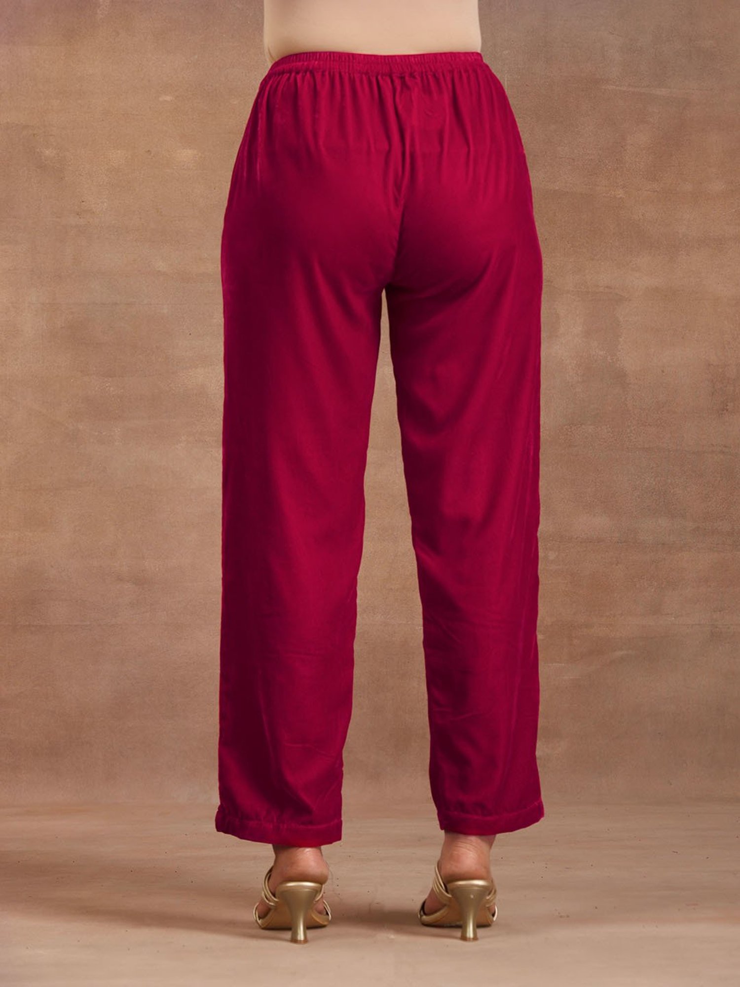 true Browns Rani Pink Velvet Pants