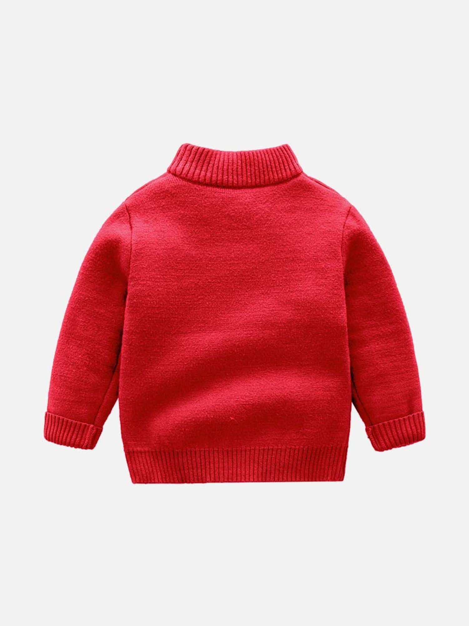 Little Surprise Box Deer Monogram Red Printed Full Sleeves Sweater