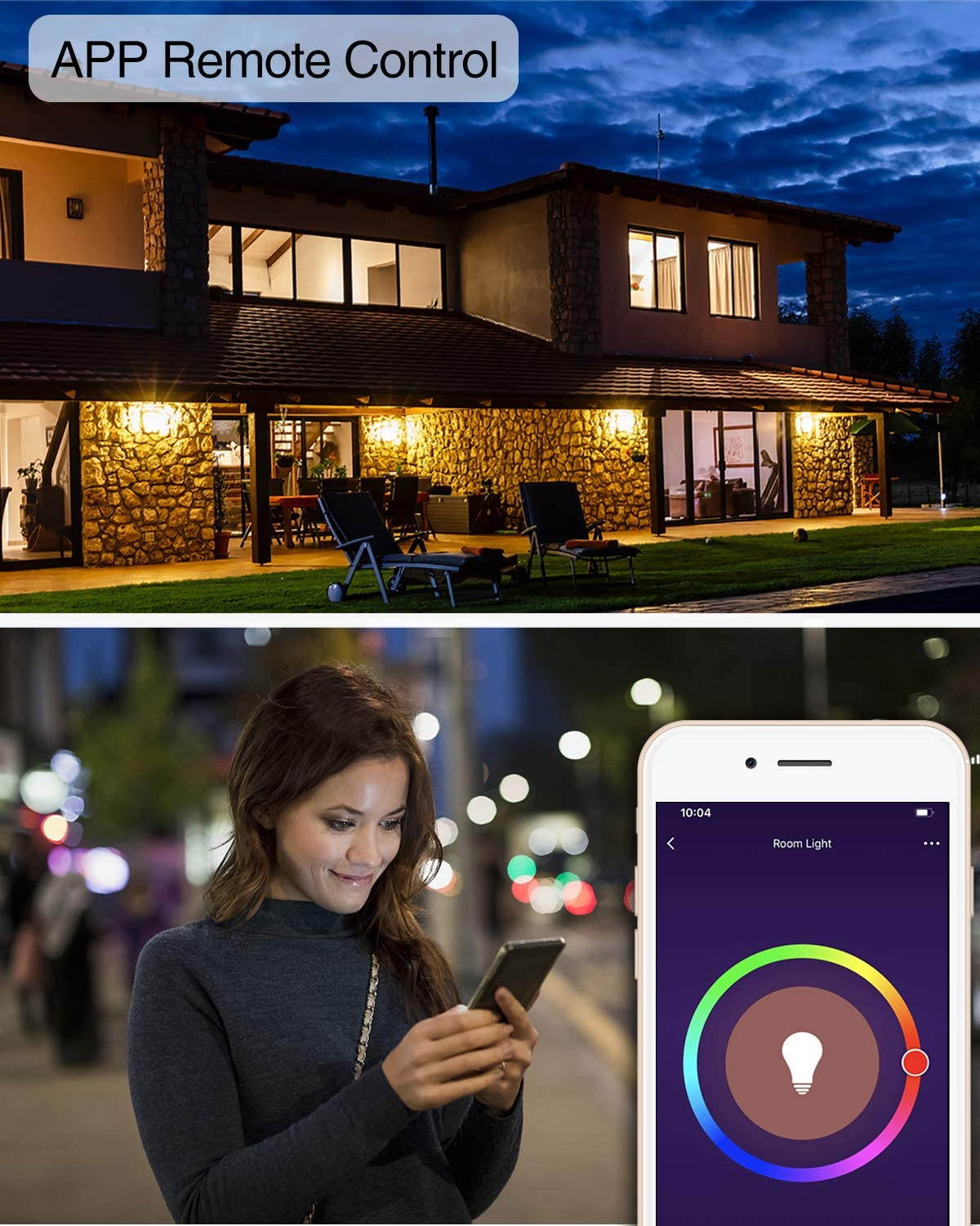 Smart Light Bulb,  A19 E26 9W WiFi LED Smart Bulb, Works with Alexa, Echo, Google Home & Siri (No Hub Required), Warm White, 60W Equivalent, ETL Listed (2-Pack)