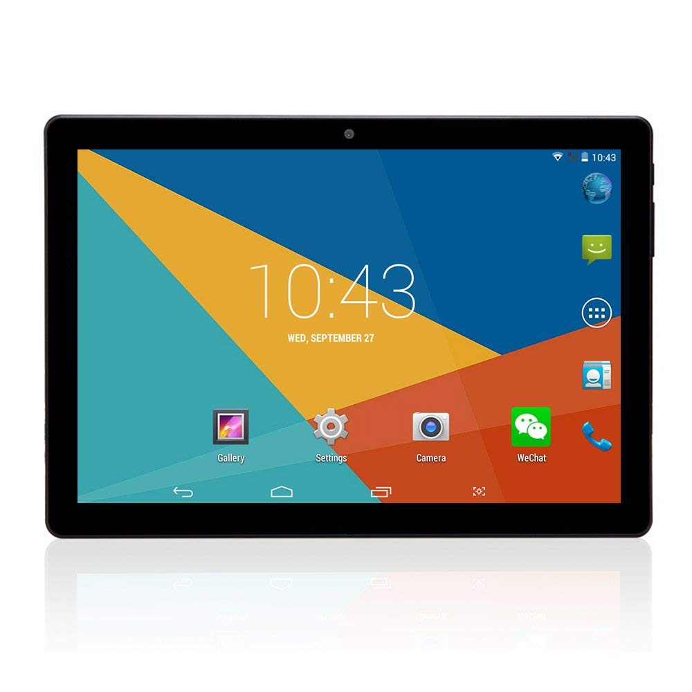 Tablet PC 10.1 Inch Unlocked 3G Phone, Android 6.0 MTK 6580 GPS Quad Core ,HD 1280X800 IPS TouchScreen with Bluetooth ,RAM 1GB ROM 16GB Dual Sim Card Support 2G 3G Wifi Dual Camera,Black