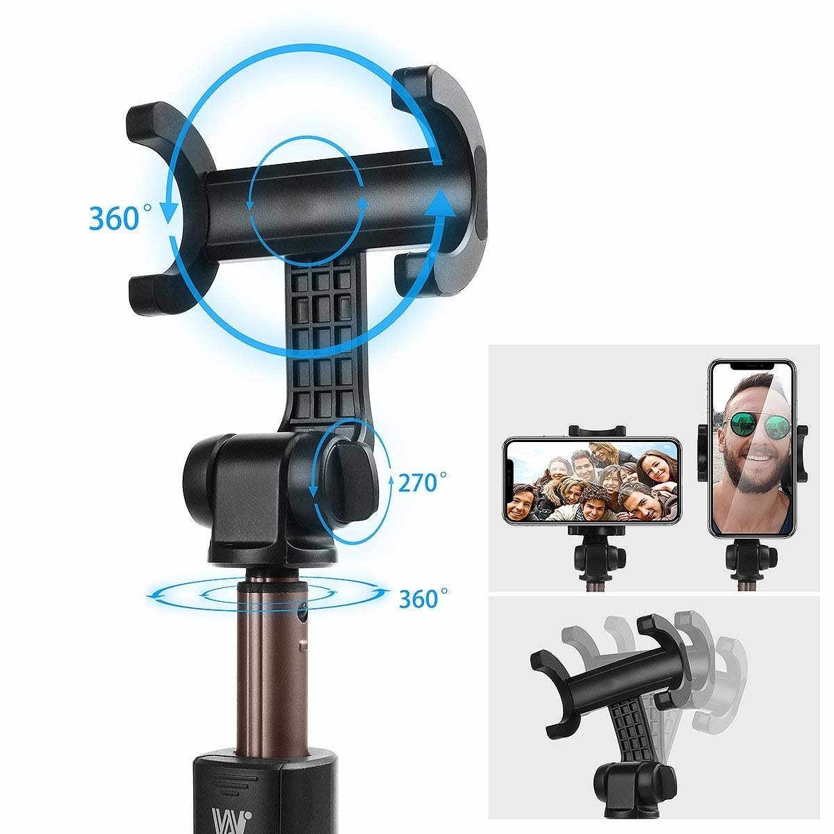 AICase Extendable Selfie Stick with Wireless Bluetooth Remote and Tripod Stand