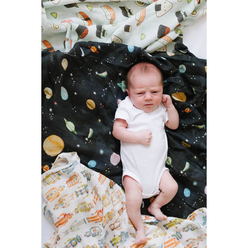 Loulou Lollipop Muslin Swaddle Blanket - Planets