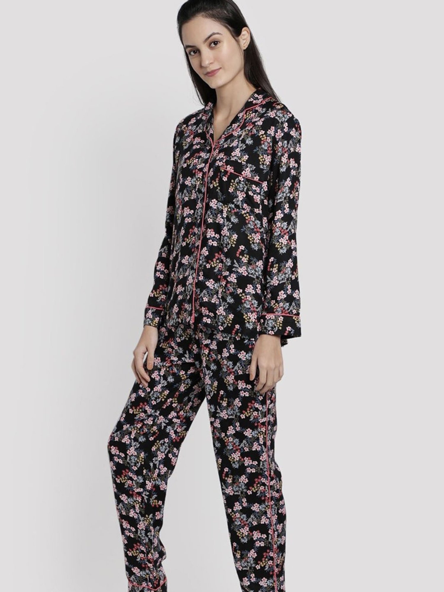 Dusk Attire Multicolor Midnight Garden Pyjama Set