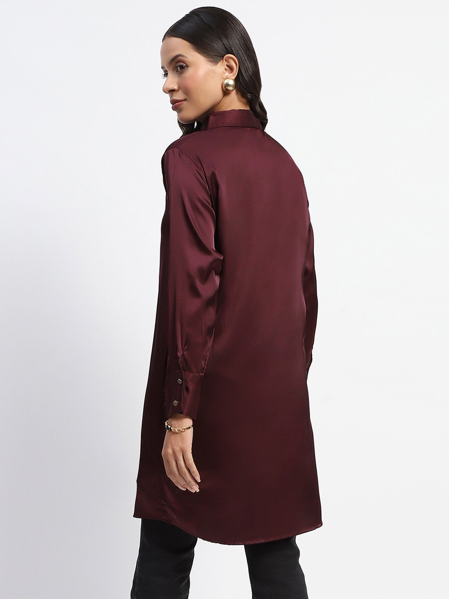 MADAME Wine Relaxed Fit Long Shirt