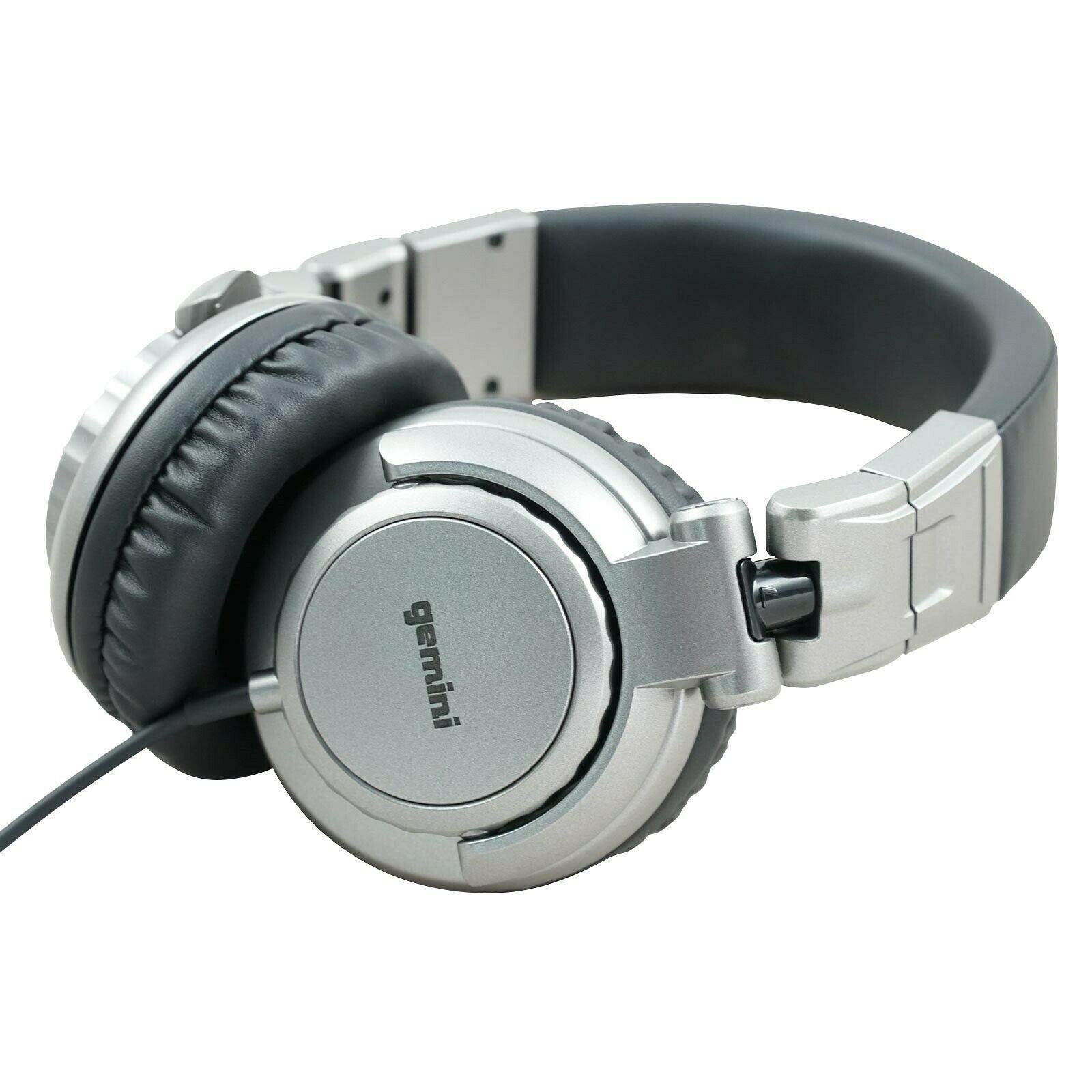 Gemini - DJX-500 - Over Ear Professional DJ Monitor Headphones - Silver