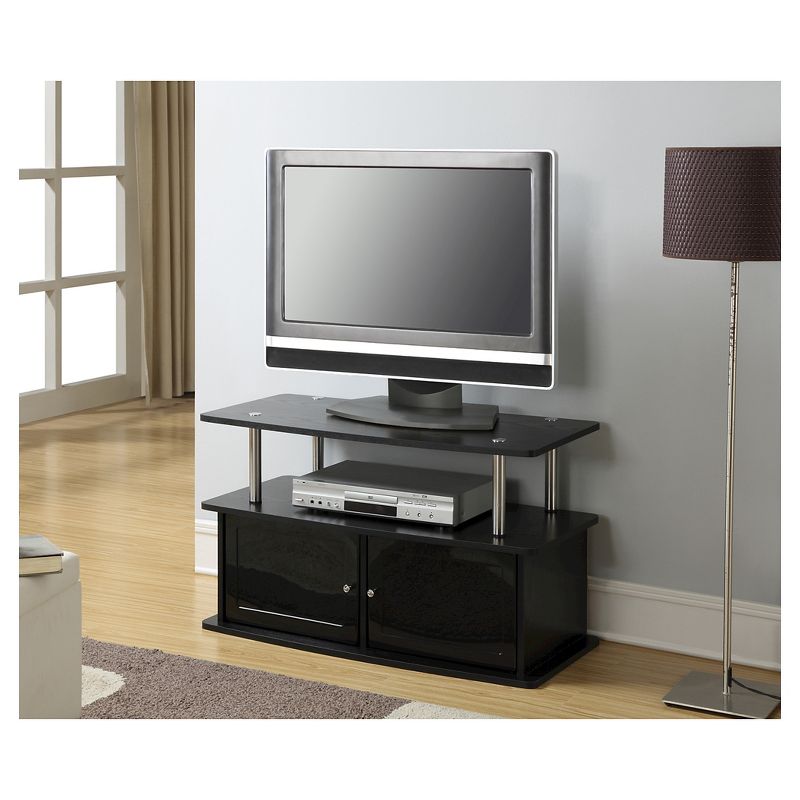 TV Stand with 2 Cabinets Black - Breighton Home