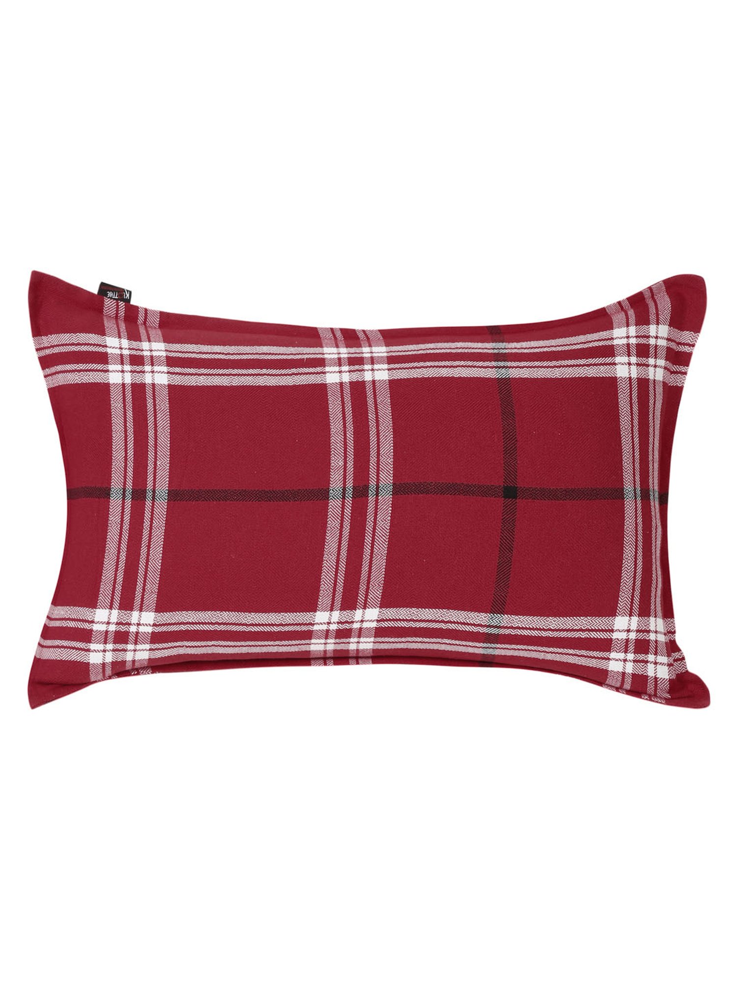 Stoa Paris White & Aqua Cotton 200 TC Pillow Cover - Set of 1