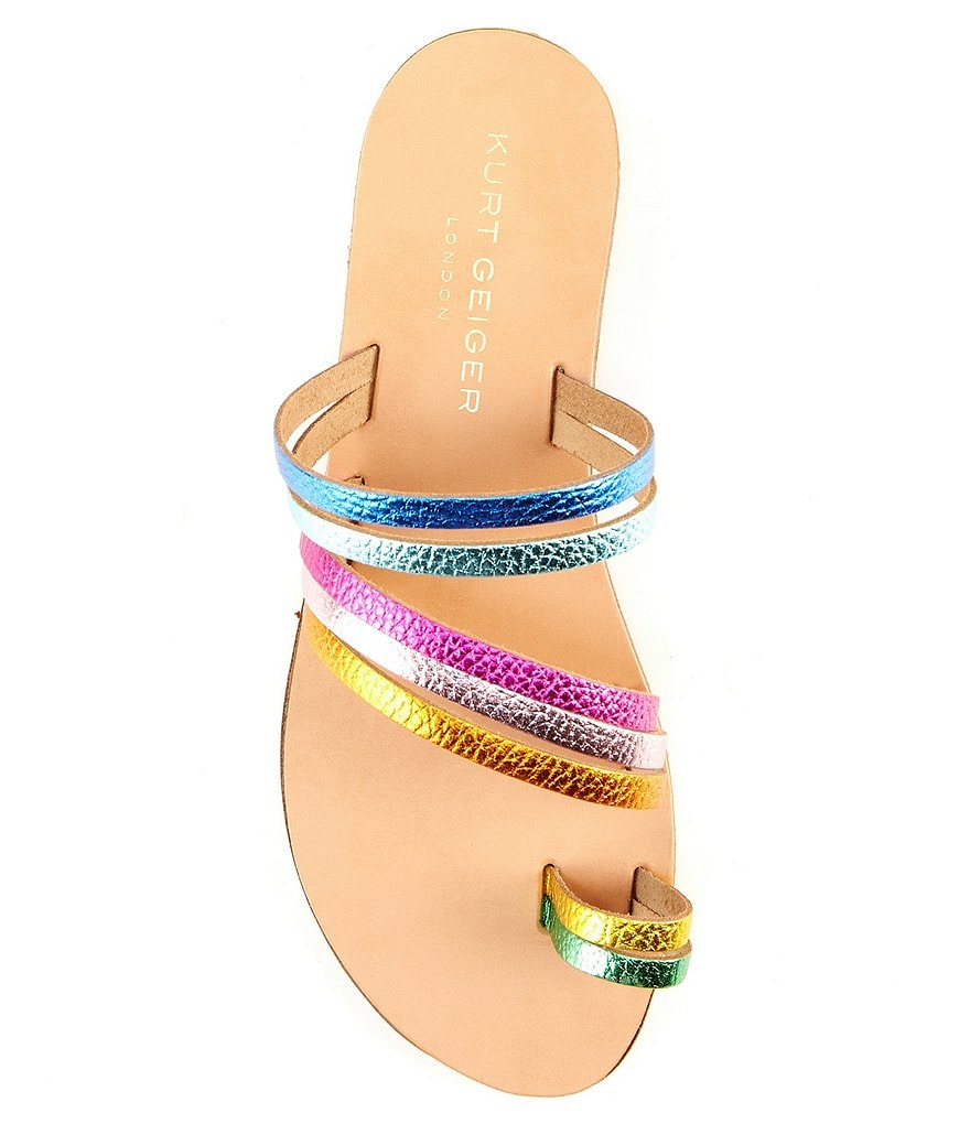 Kurt Geiger London Delilah Rainbow Leather Flat Sandals