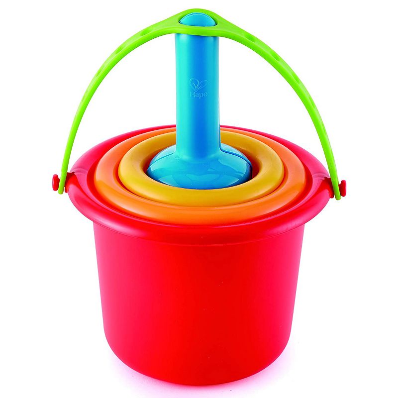 Hape Convenient Versatile 5-in-1 Children's Beach Set Sand Toys for Toddlers Ages 18 Months and Up, Multicolor