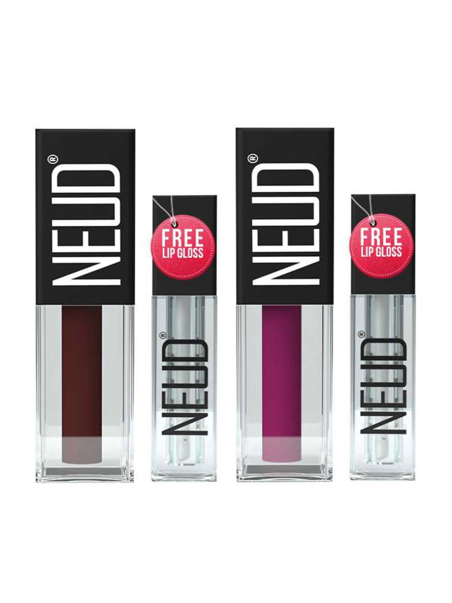Neud Matte Liquid Lipstick Combo Boss Lady & Espresso Twist with Two Lip Gloss Free