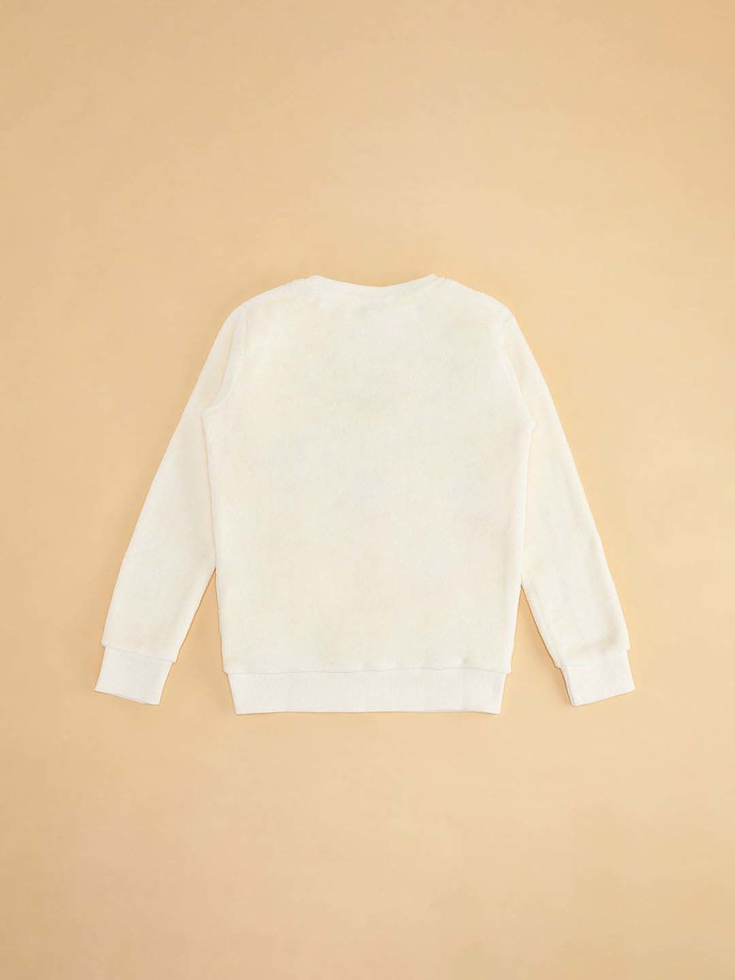 YU by Pantaloons Kids Cream Embroidered Full Sleeves Sweater
