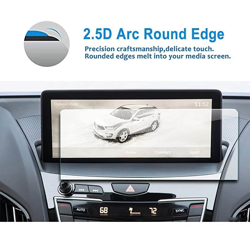 Car Navigation Screen Protector for 2019 RDX 10.2-Inch, Tempered Glass 9H Hardness Audio Infotainment Display Center Touch Protective Film Scratch-Resistant