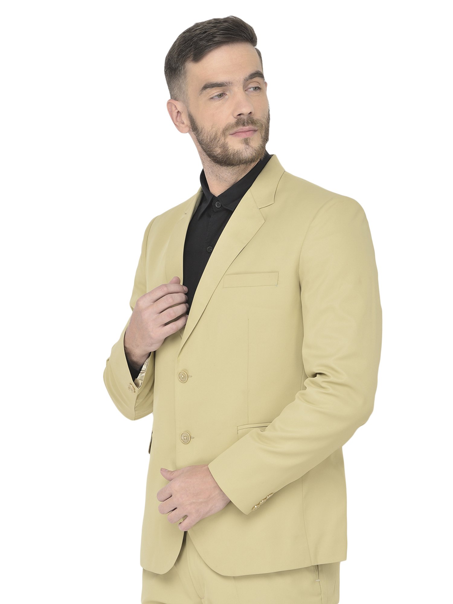 SG RAJASAHAB Beige Regular Fit Blazer