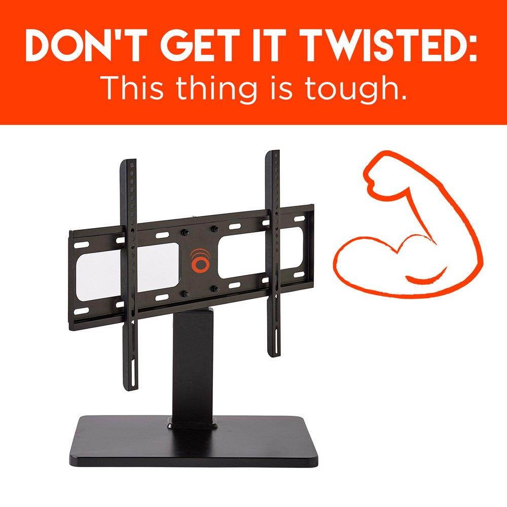 ECHOGEAR Universal Tabletop TV Swivel Stand for 32" to 60" TVs - Improves Stability Plus Adds 75&ordm; of Swivel and 4" of Height Adjust for Better Viewing Angles - EGTV