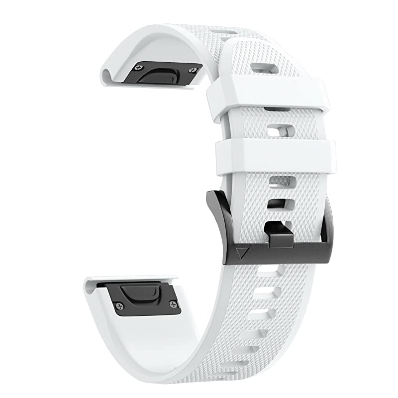 Compatible with Fenix 5 Band Easy Fit 22mm Width Soft Silicone Watch Strap Replacement for Fenix 5Fenix 5 PlusForerunner 935Approach S60Quatix 5 White