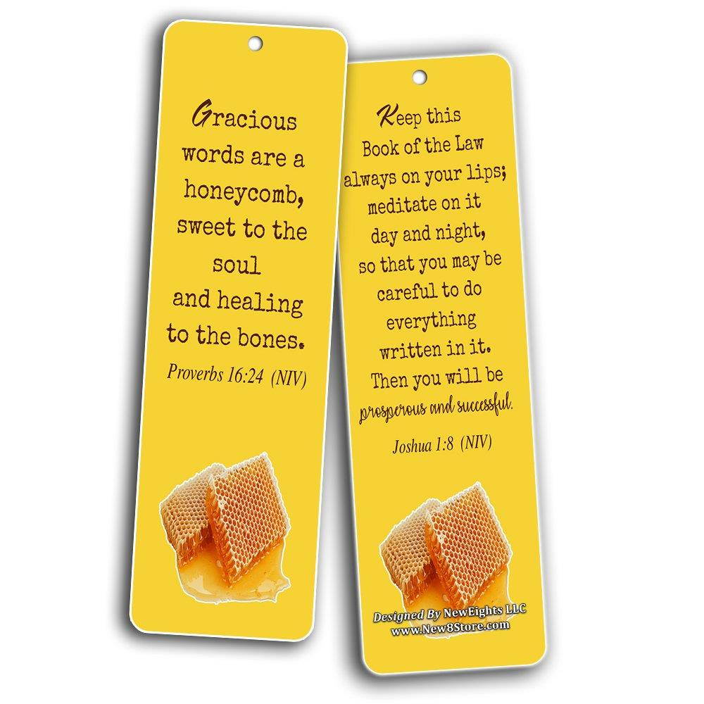Christian Bookmarks Scriptures Cards (60-Pack) from NIV Bible - Speak Life Bible Verses About The Tongue- Religious Gifts for Men Women Teens Kids - God's Blessing Wisdom Devotional Book Markers