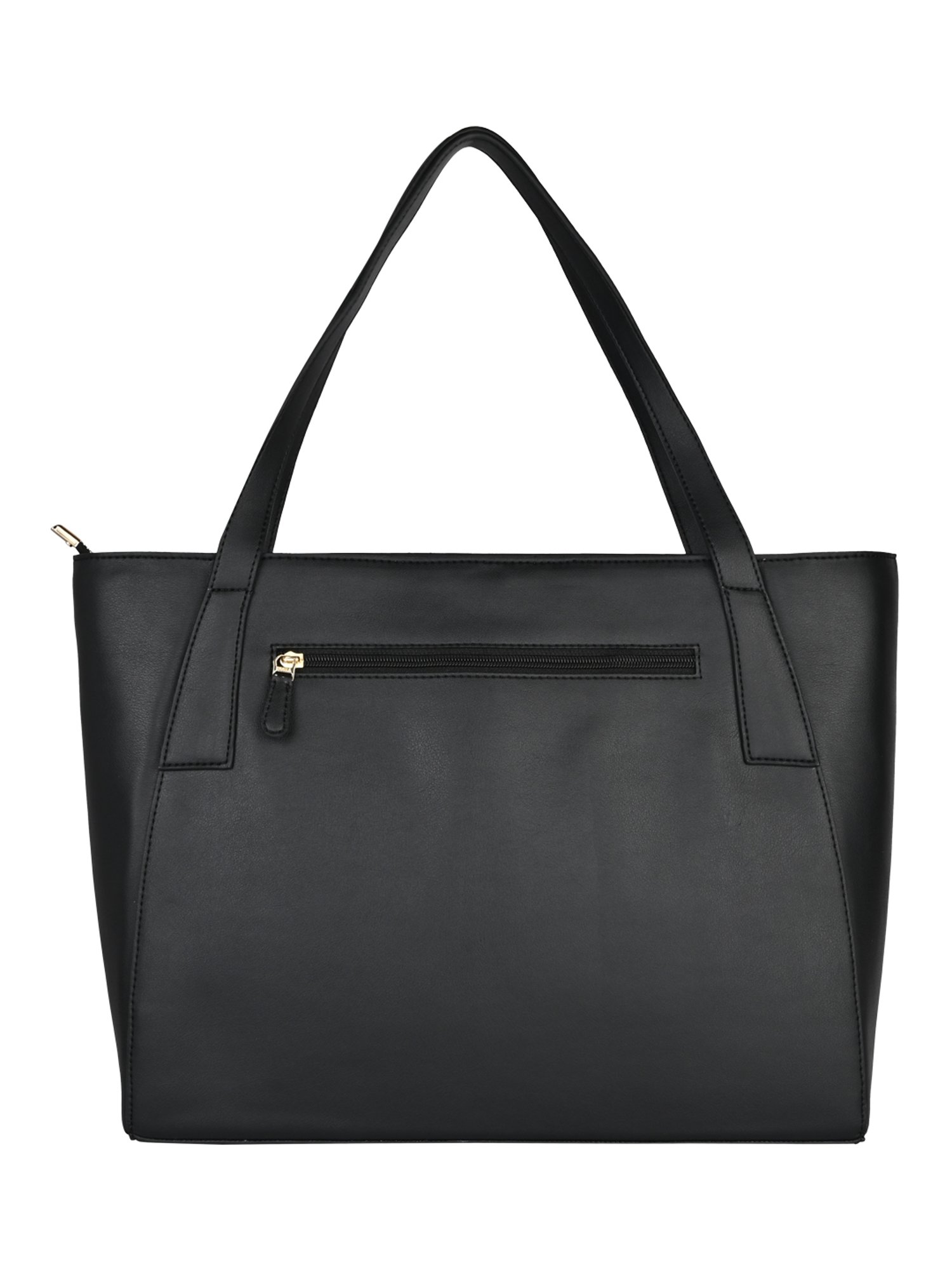 Horra Black Solid Medium Tote Bag  - 15 inches