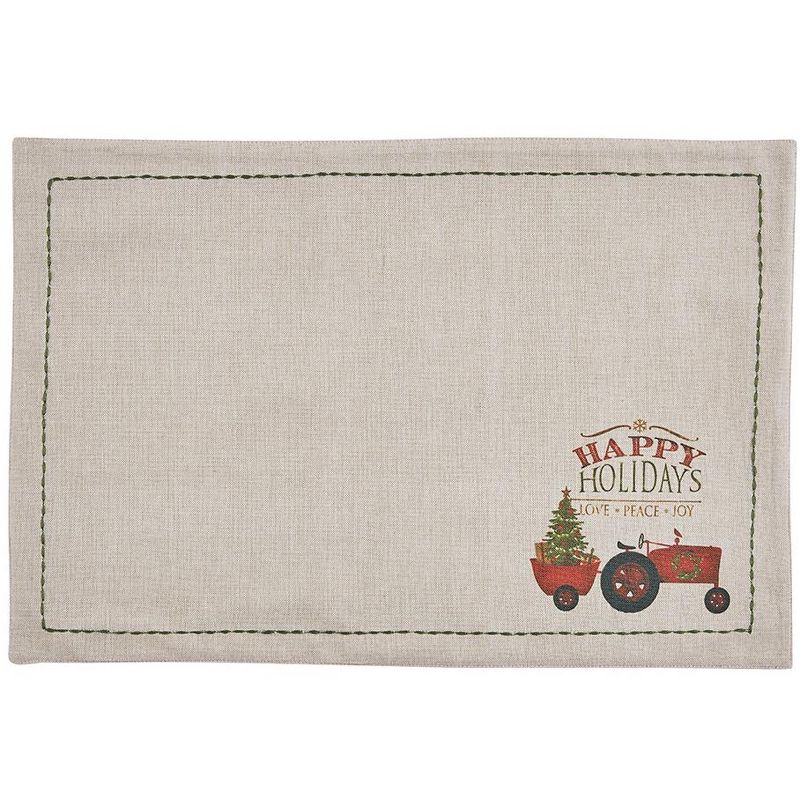 Park Designs Over The River Tractor Placemat Set - Off-White