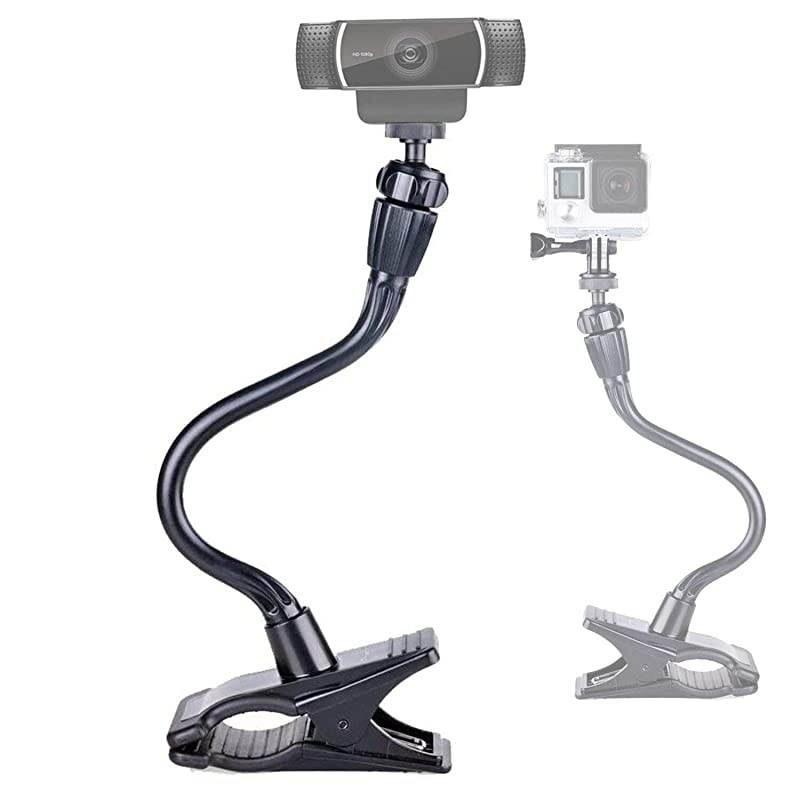 Ajustable Jaws Flex Clamp Mount With 134quot Gooseneck Extension for GoPro Hero 543+321Sessionfor Ricoh Theta S M15 Camerasfor Compact Cameras