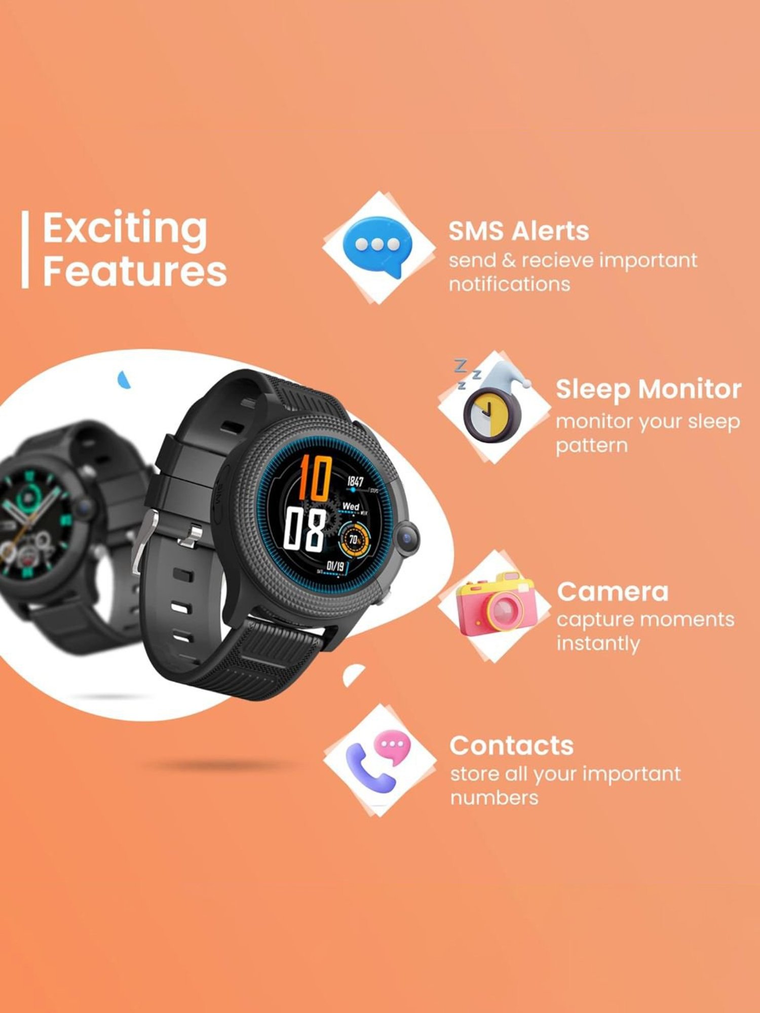 I Kall W1 Smartwatch (Black)