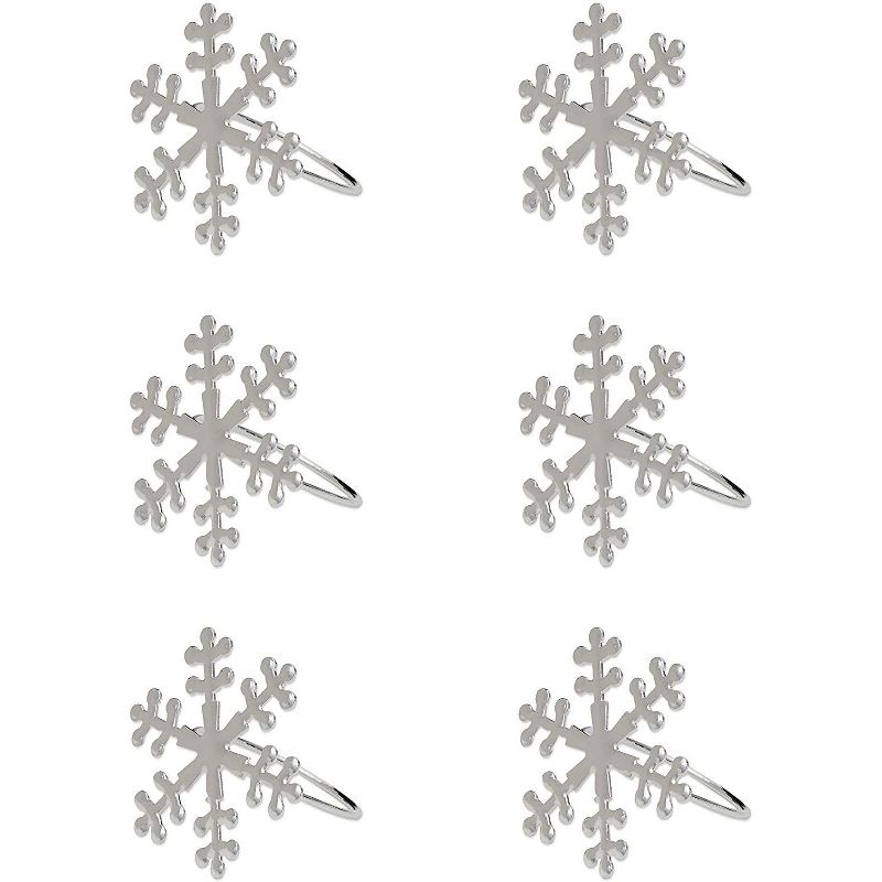 Farmlyn Creek 6 Pack Snowflake Napkin Rings for Christmas Holiday Party (2.2 x 1.7 in)