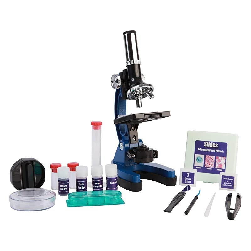 Beginner Microscope for Kids - 100X, 400X & 900X Magnification, Compact Size & Sturdy Build - Perfect for at Home and School. Comes with Hard-Shell Case