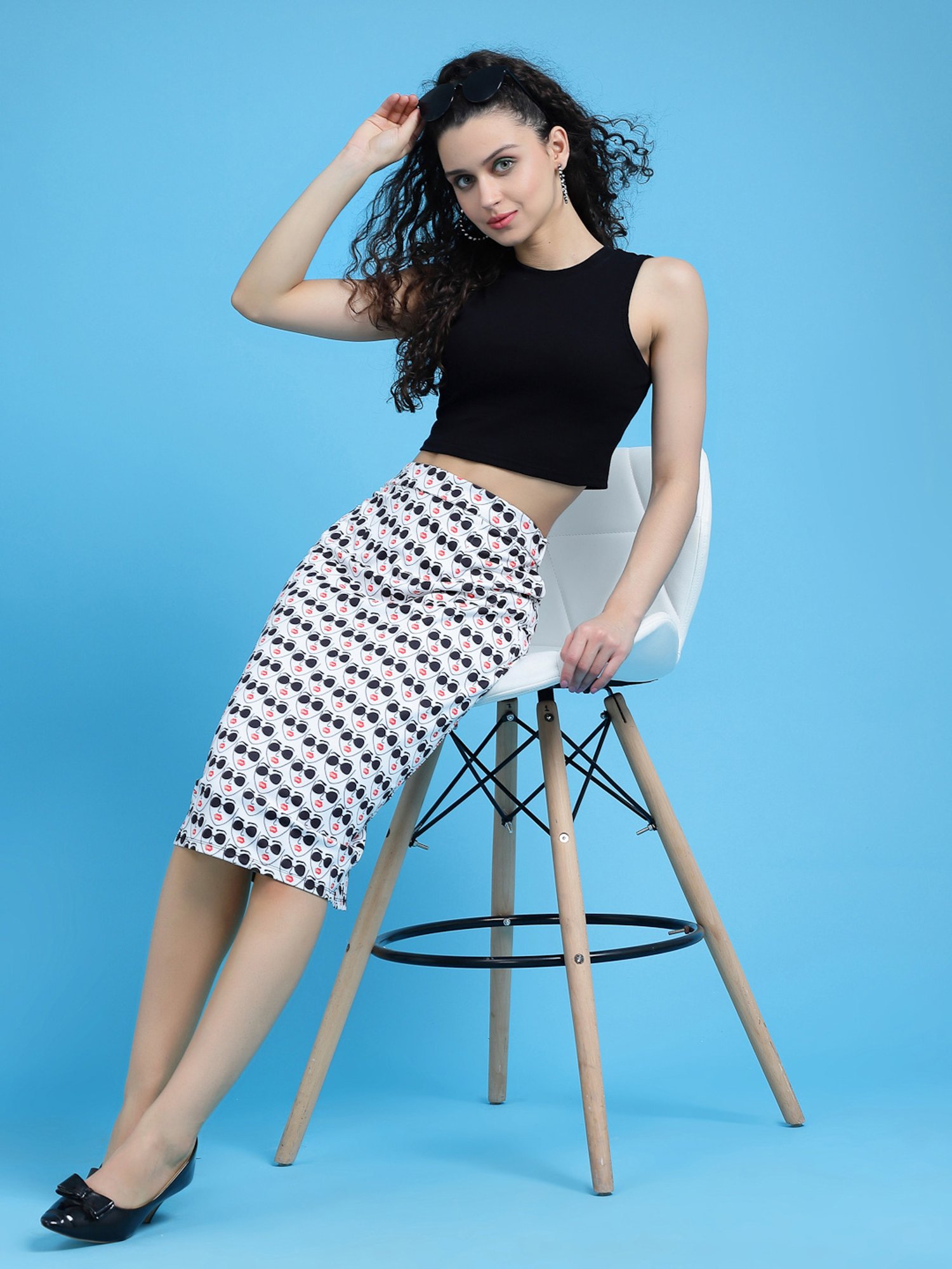 Belle Fille White Floral Print Skirt