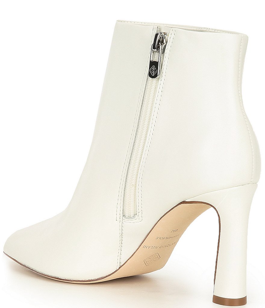 Antonio Melani Stazie Leather Side Zip Pointed Toe Booties