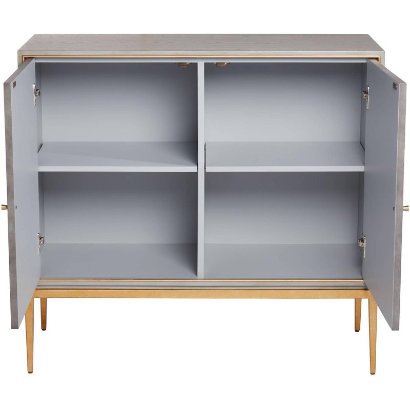 Kolczak Boho Handcrafted Mango Wood 2 Door Cabinet Light Gray - Christopher Knight Home