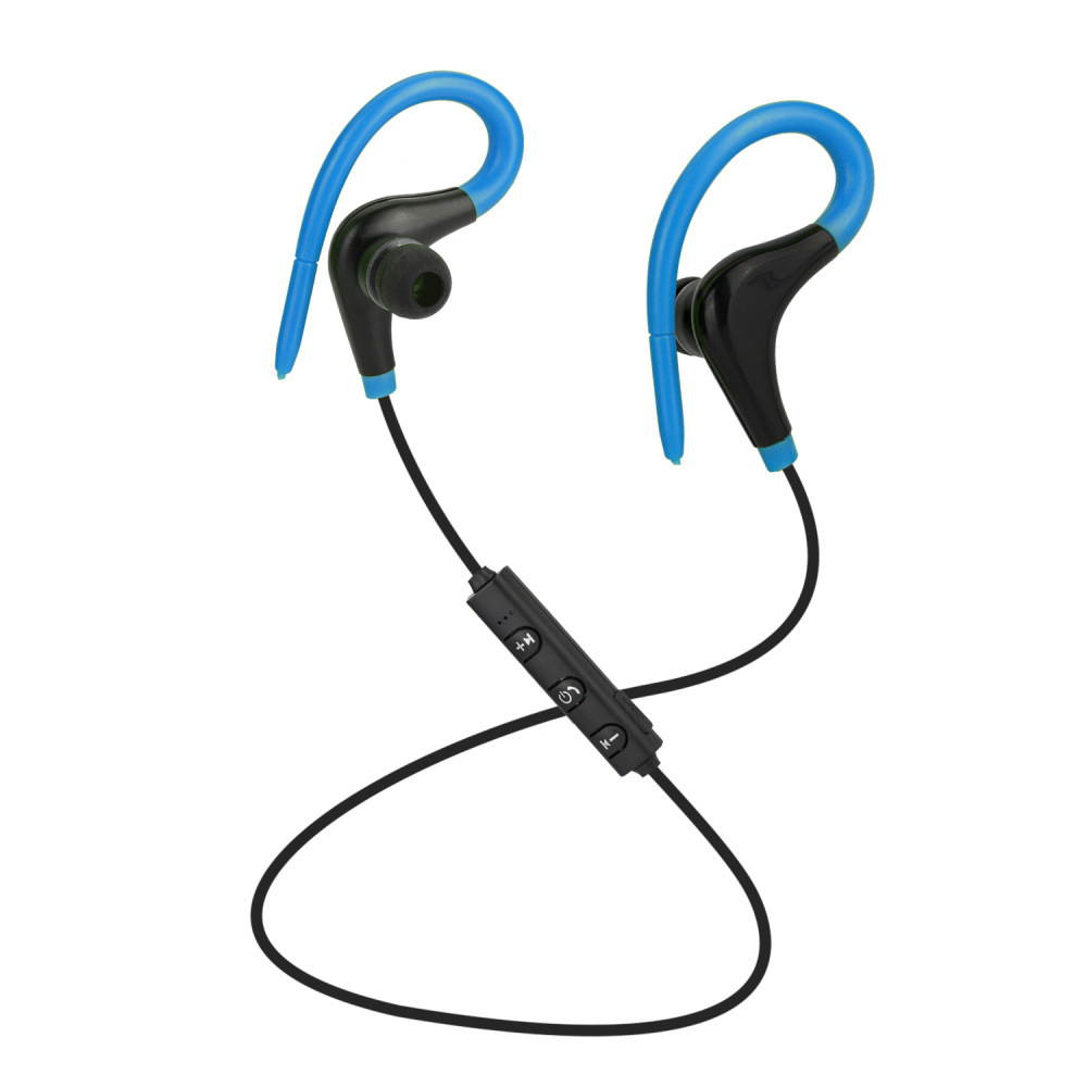 ESTONE Wireless Bluetooth Headphones Ear Hook Earphone Comfort Sport Running Noise Reduction with 3 Pairs Ear Muffs- Blue