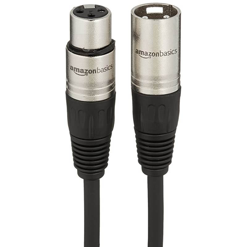 Basics XLR Male to Female Microphone Cable - 50 Feet, Black