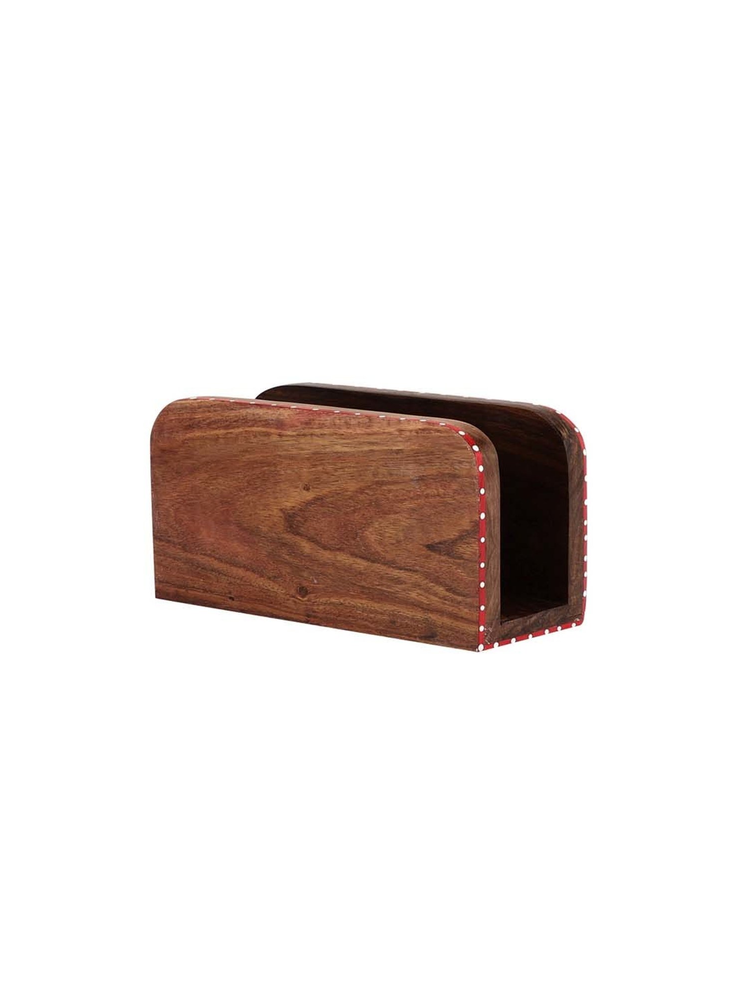 VarEesha Snow Leaf Brown Sheesham Wood Tissue Holder
