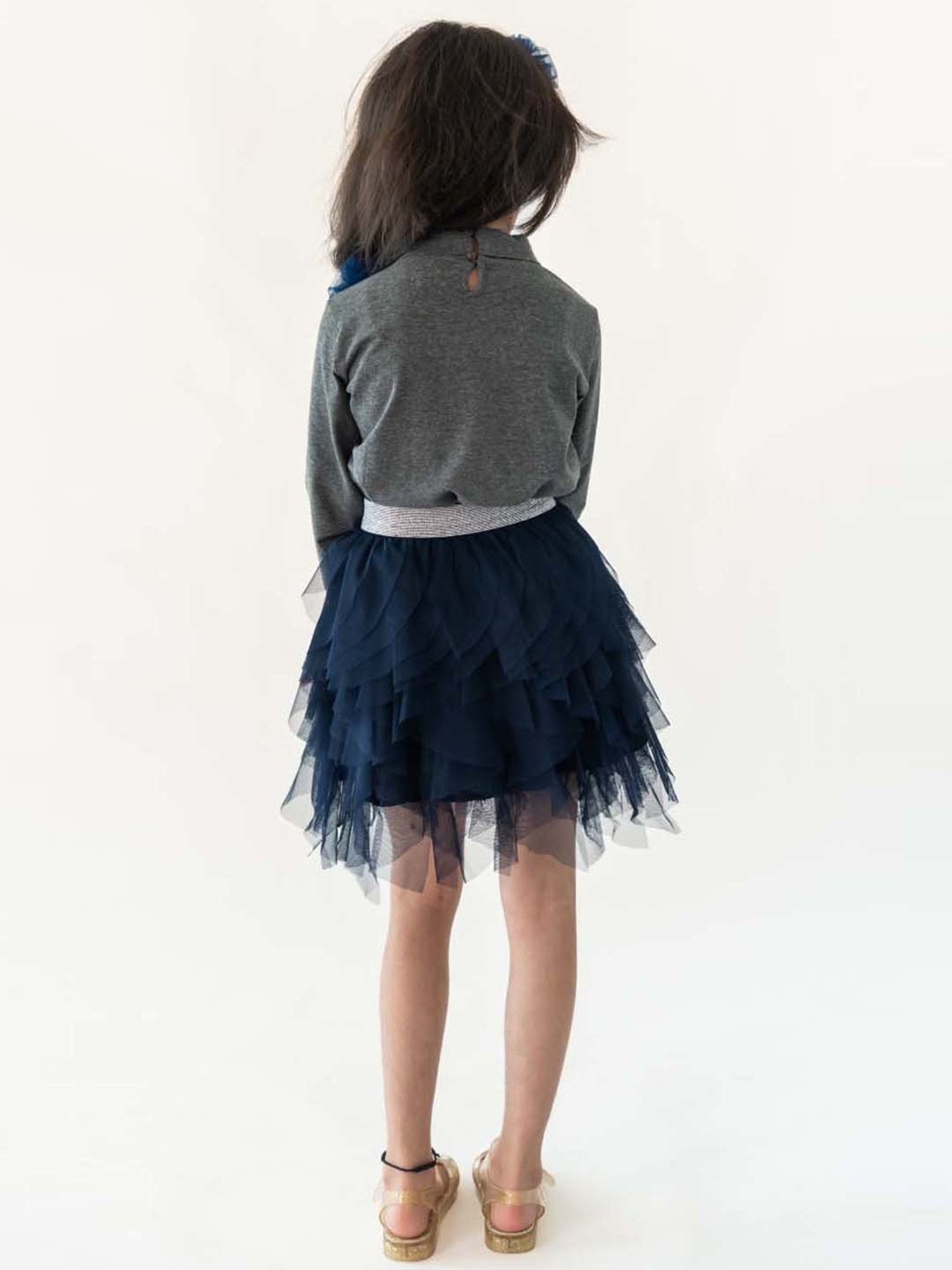 A Little Fable Navy Cotton Regular Fit Full Sleeves Top Set