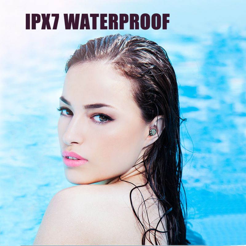 Wireless Earbuds, Bluetooth 5.0 Wireless Bluetooth Earbuds with 1200mAh Rechargeable Case, 220H Playtime Hi-Fi Stereo Sound Earbuds, Built-in Mic IPX7 Waterproof Earphones for Sports, Gym, Black