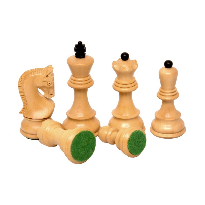 Bobby Fischer Zagreb Chess Pieces - Ebonized/Boxwood - 3.75 inch King