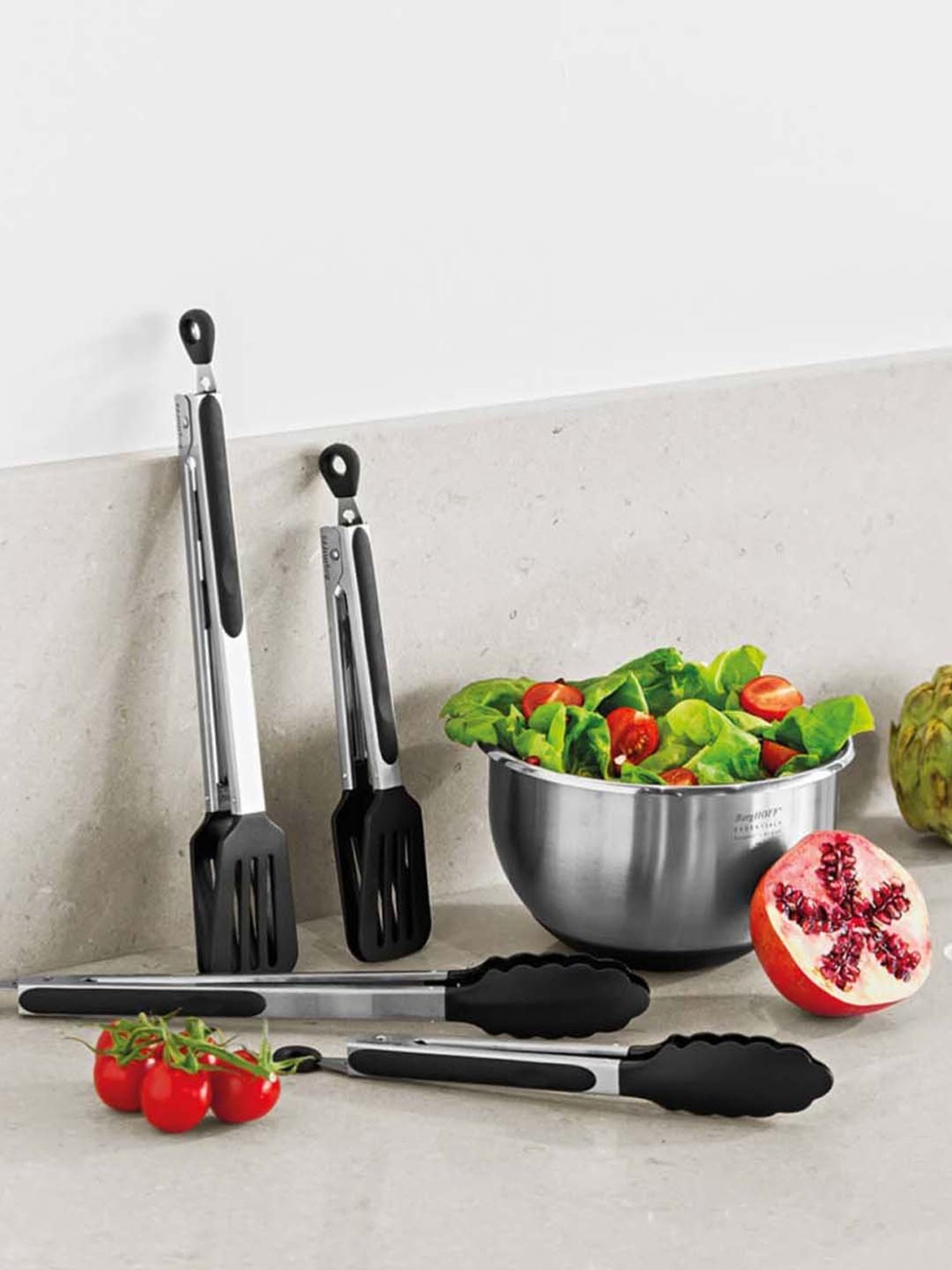 HAZEL Silver Stainless Steel Spatula with Beveled Edge