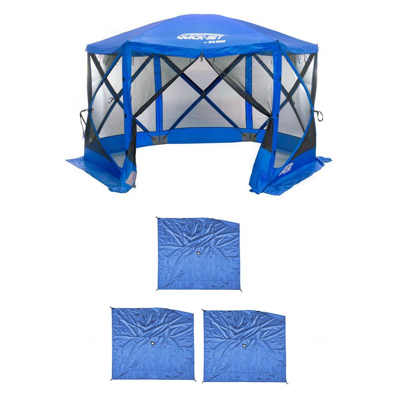 Clam Quick Set Escape Sport Tailgating Shelter Tent + Wind & Sun Panels (3 pack)