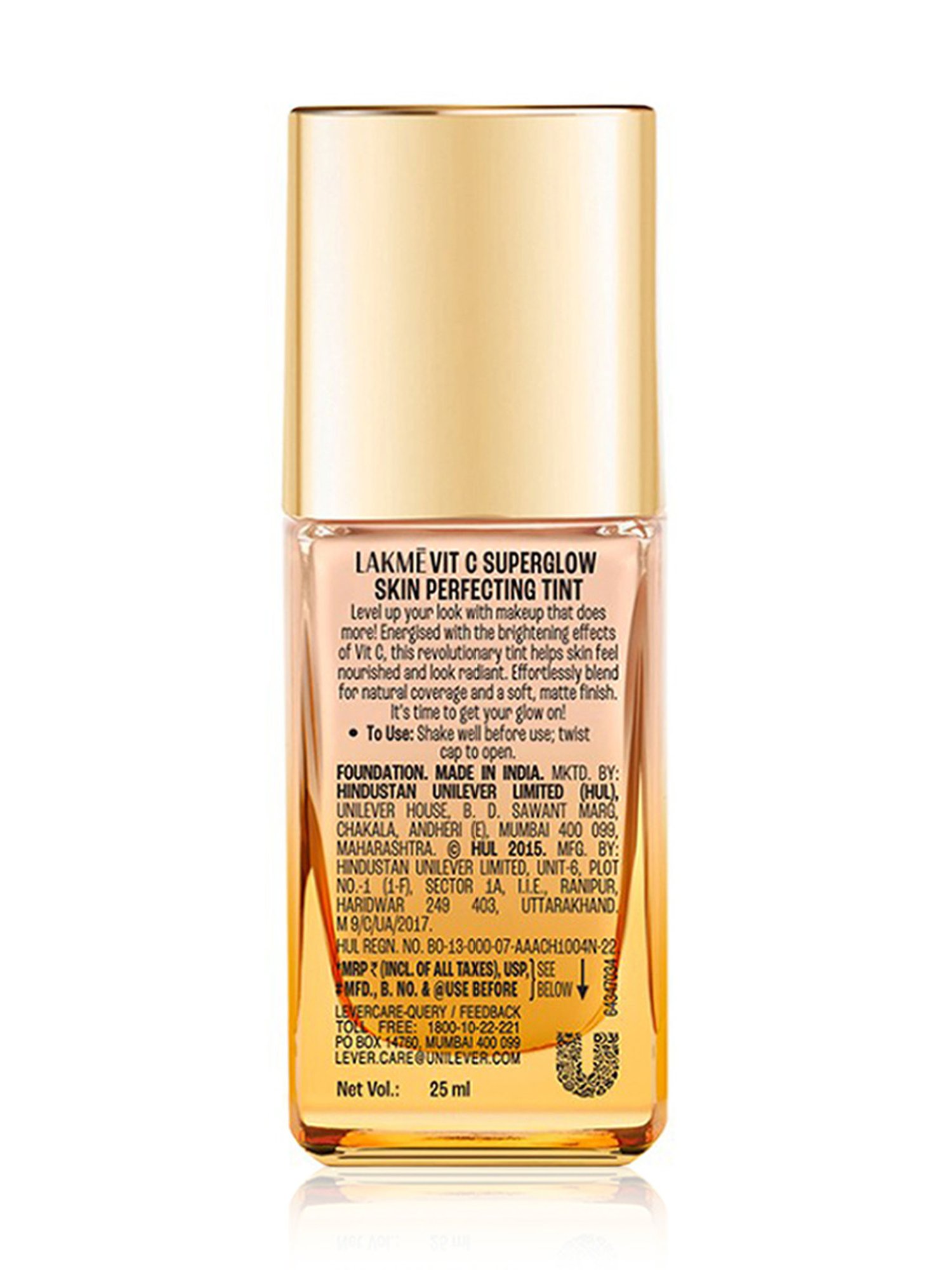 Lakme Makeup + Skincare Vit C Superglow Skin Perfecting Tint Cool Ivory C100 - 25 ml