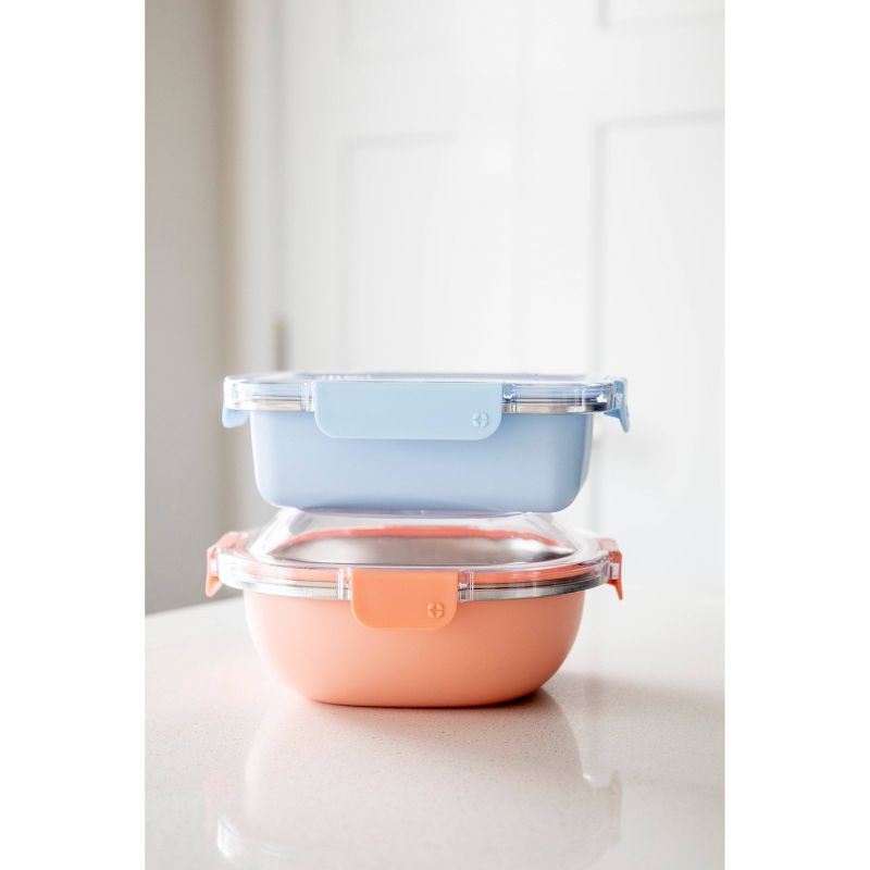 Ello 4 Cup Stainless Steel Food Storage Container - Light Blue