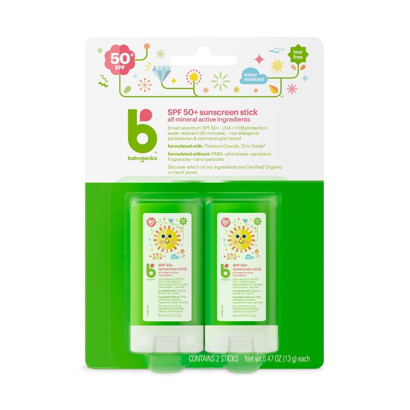 Babyganics Mineral Sunscreen Stick - SPF 50 - 2ct
