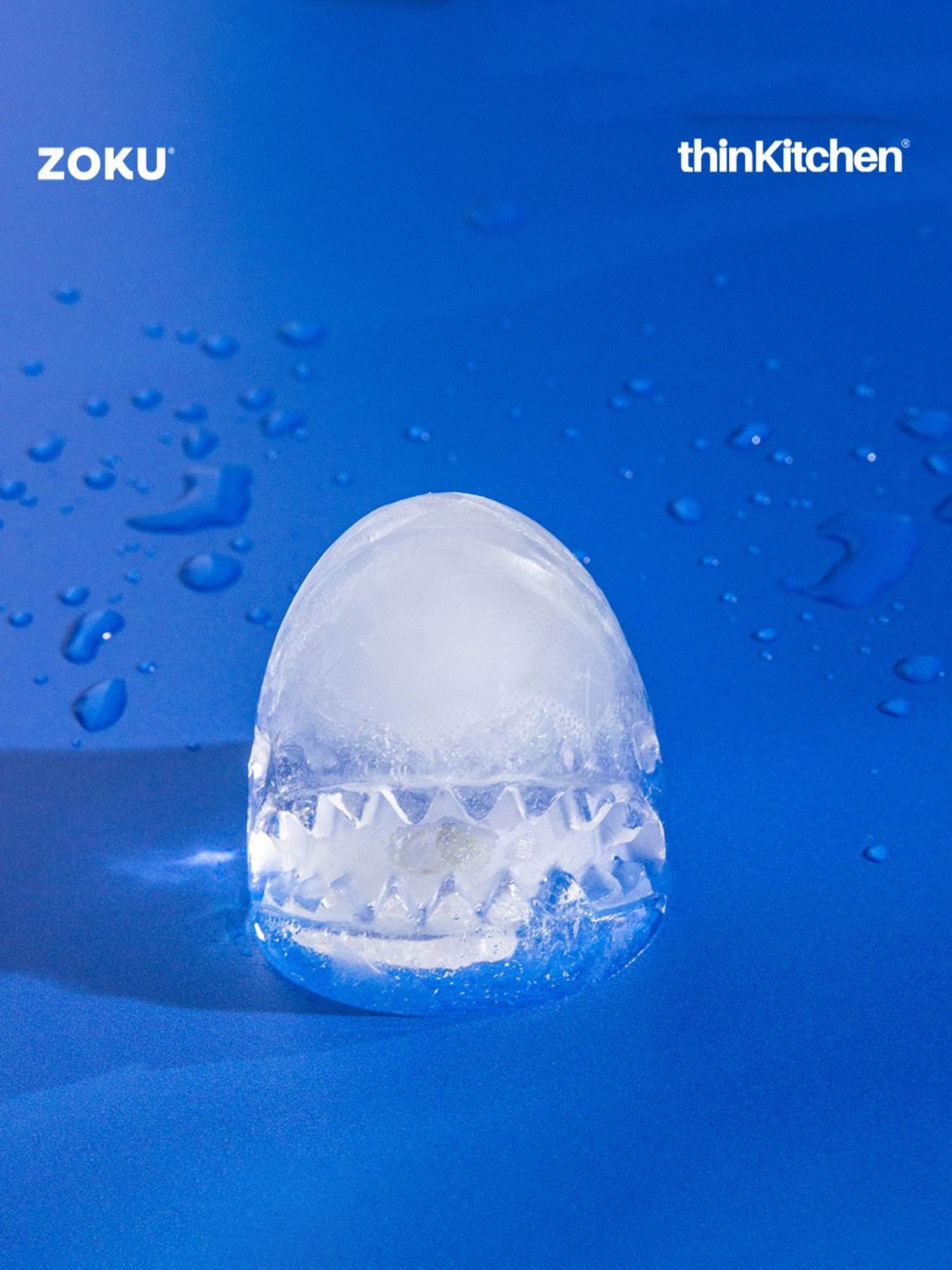 ZOKU Navy Blue Silicone Shark Ice Ball Molds