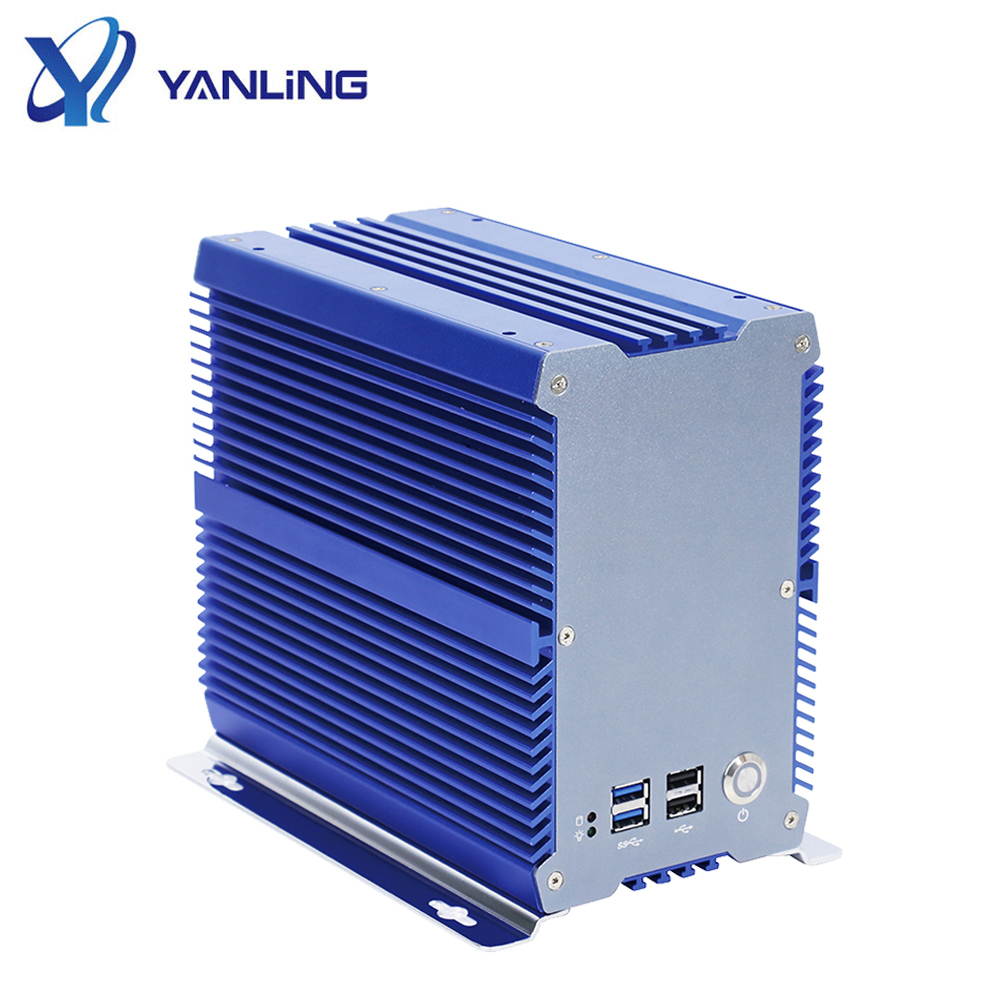 Fanless Industrial PC , Intel Celeron 3865U Rugged Computer, IPC Mini PC, Windows 10 Pro with 6 USB 9 to 36V 2 PCI or 1 PCIE 4X 1 PCI 2 Intel LAN 3G 4G WiFi Support SIM Slot 8 G RAM 128G SSD