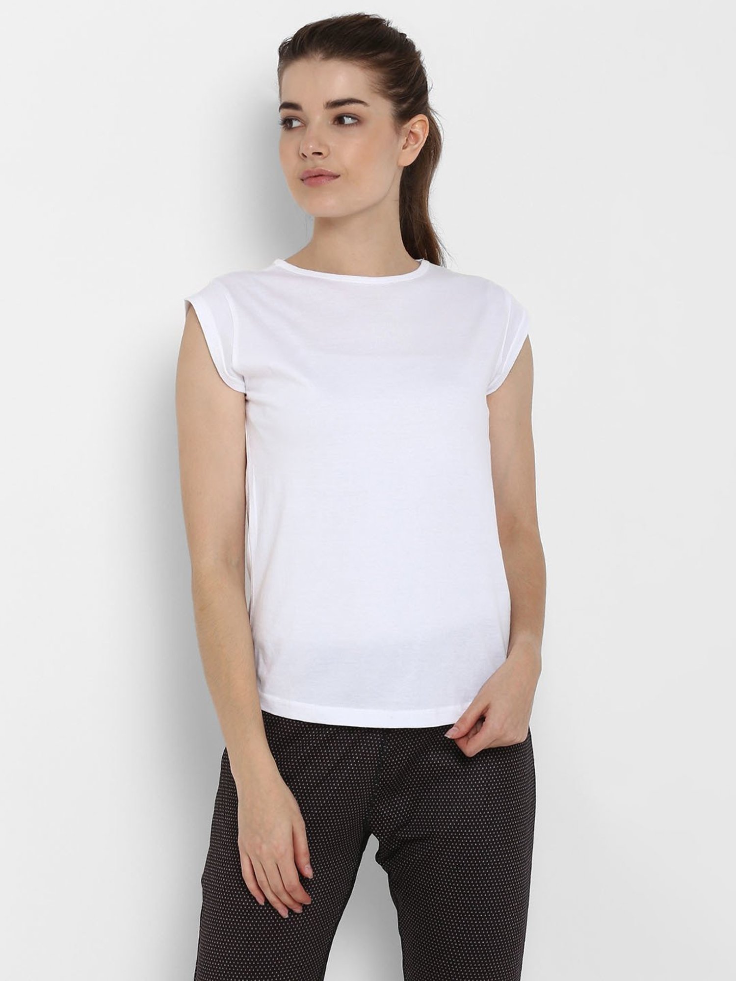 Appulse White Cotton Slim Fit T-Shirt