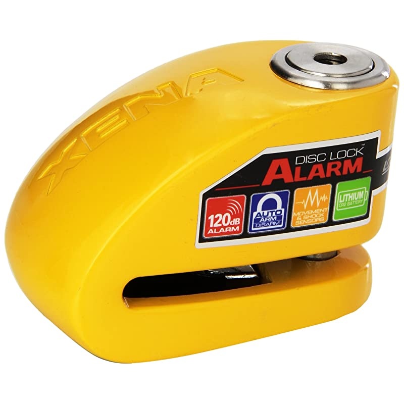 XX10Y DiscLock Alarm for Motorcycle Yellow Steel
