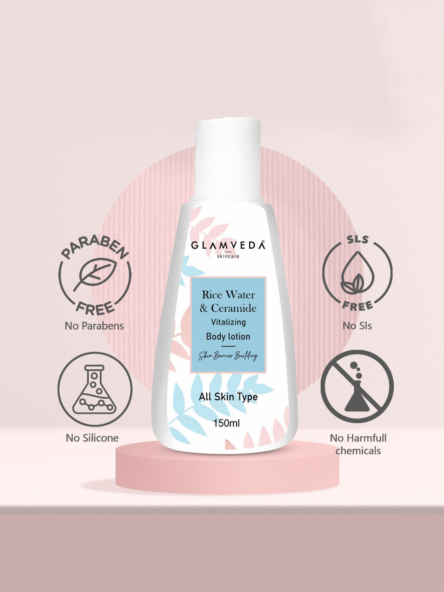 Glamveda Rice Water & Ceramide Vitalizing Body Lotion - 150 ml