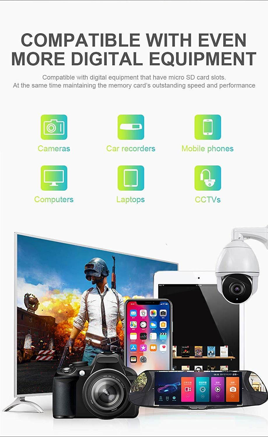 MeterMall New Protable eekoo 256GB/128GB/64GB/32GB/16GB/8GB Class 10 Micro SD Card TF Memory Card 128GB U3