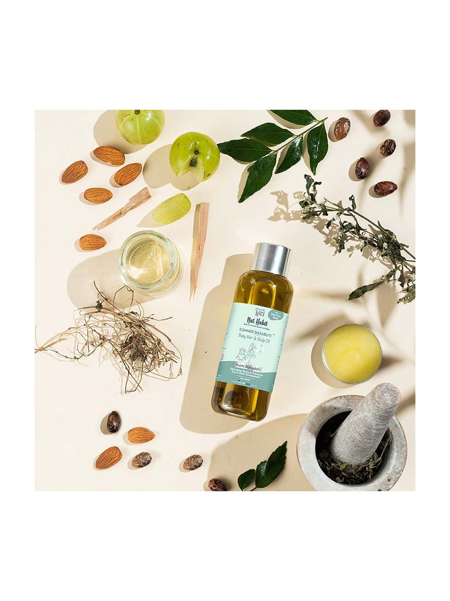 Nat Habit Baby Body Massage Hair and Scalp Oil - Combo