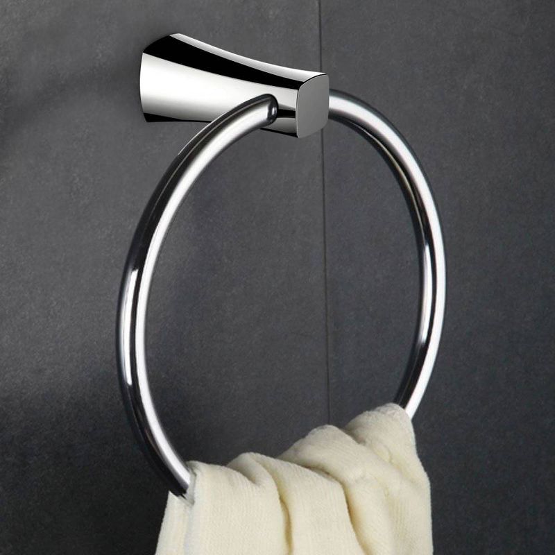 3.74" Brass Constructed Rust Resistant Towel Ring Chrome - American Imaginations
