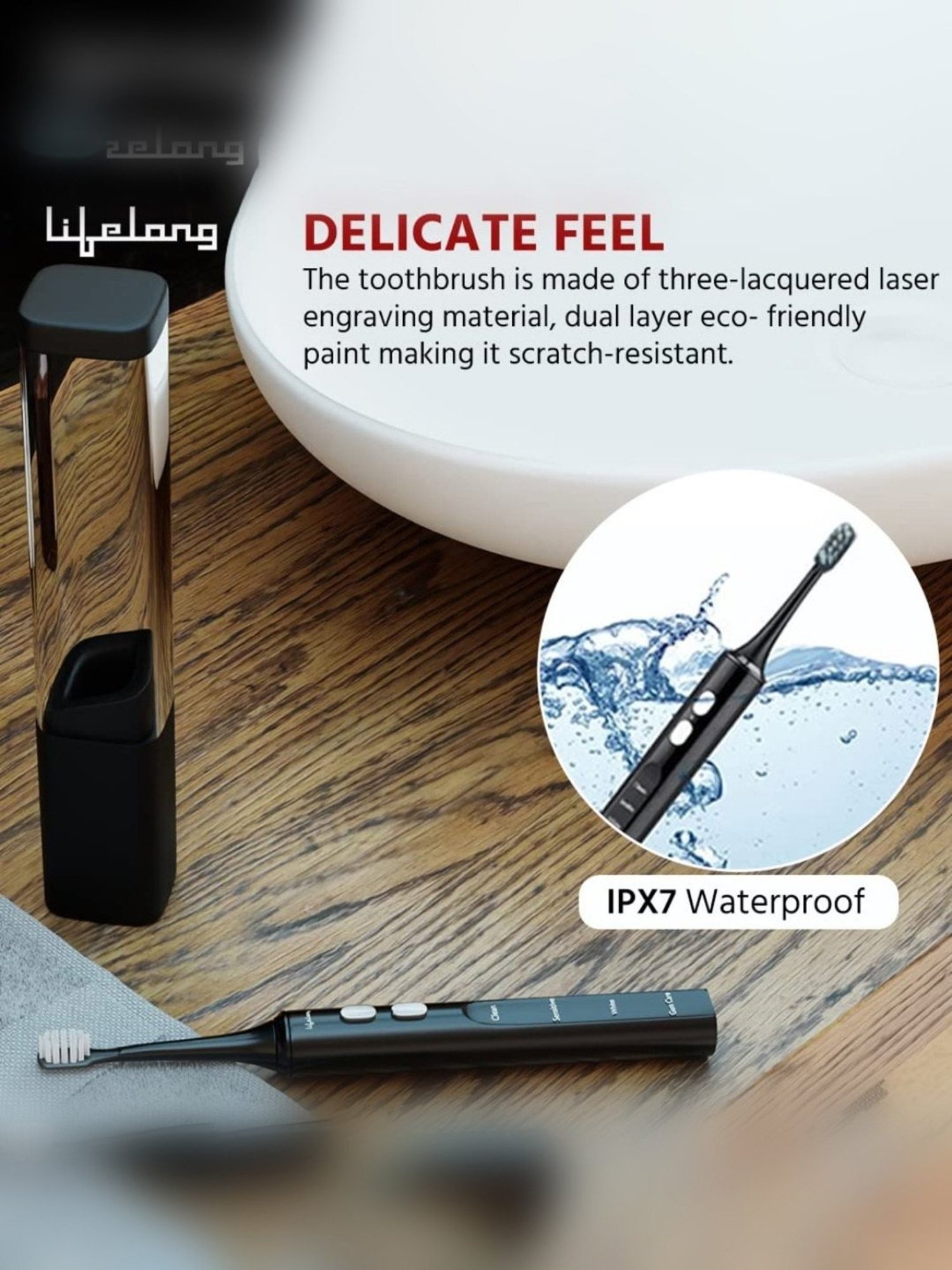 Lifelong LLDC117 Free Clove Dental Care Plan with Electric Toothbrush (Black)