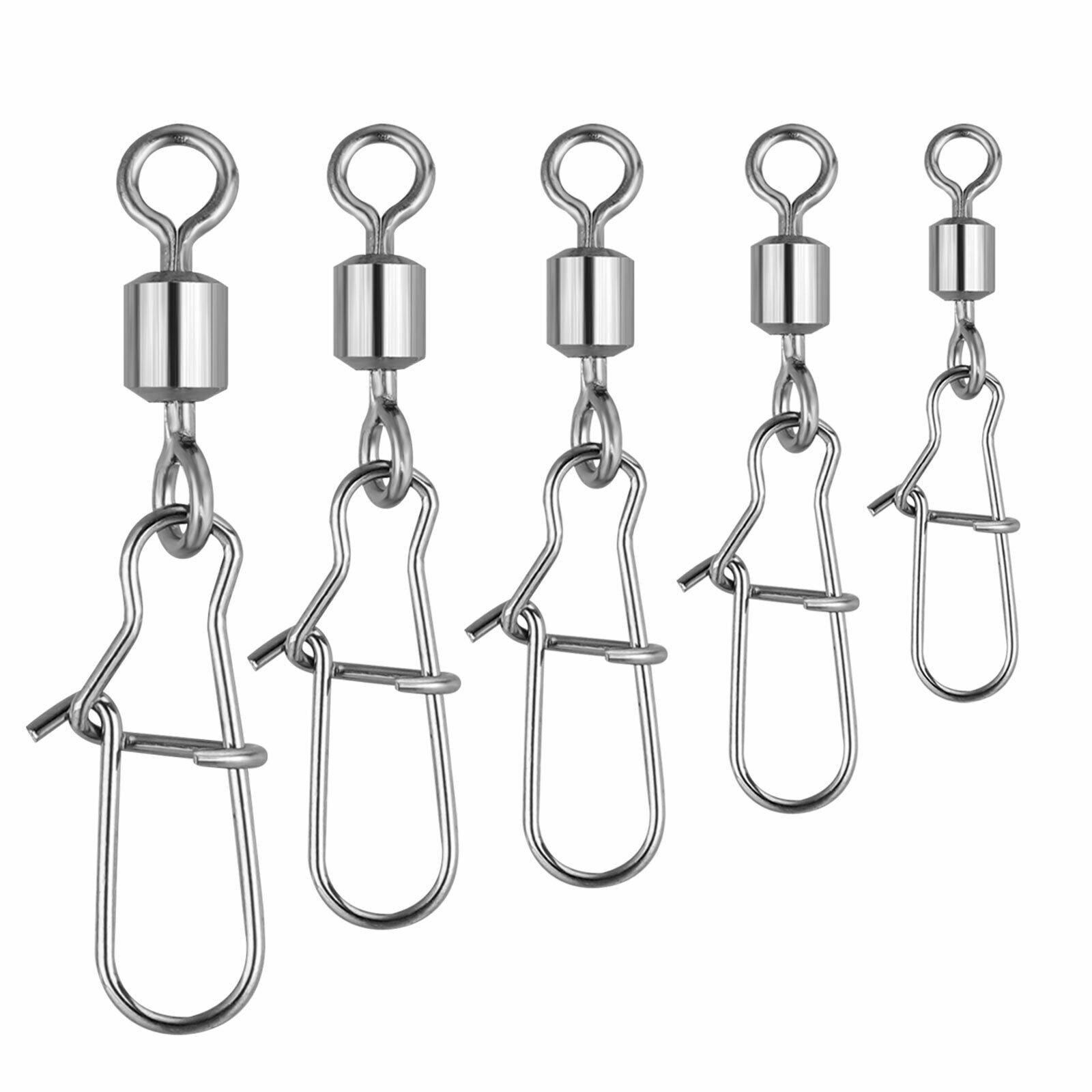 210Pcs Snap Swivels Ball Bearing Fishing Connector With Coastlock #2 #4 #5 #6 #8